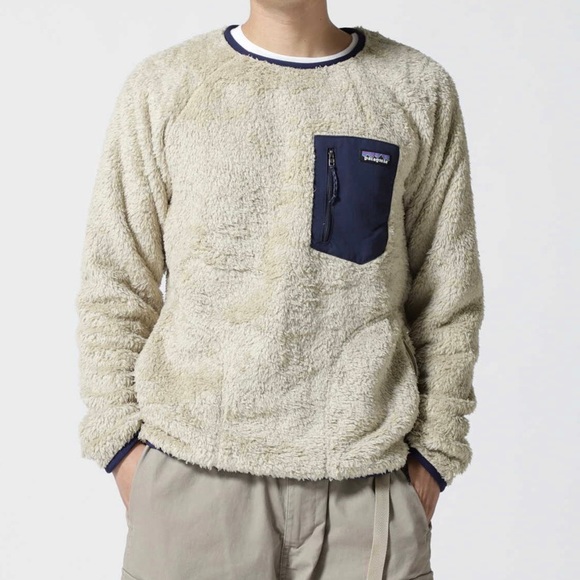 Patagonia Men's tan/navy Los Gatos Fleece Crew neck fleece size small - Picture 10 of 13